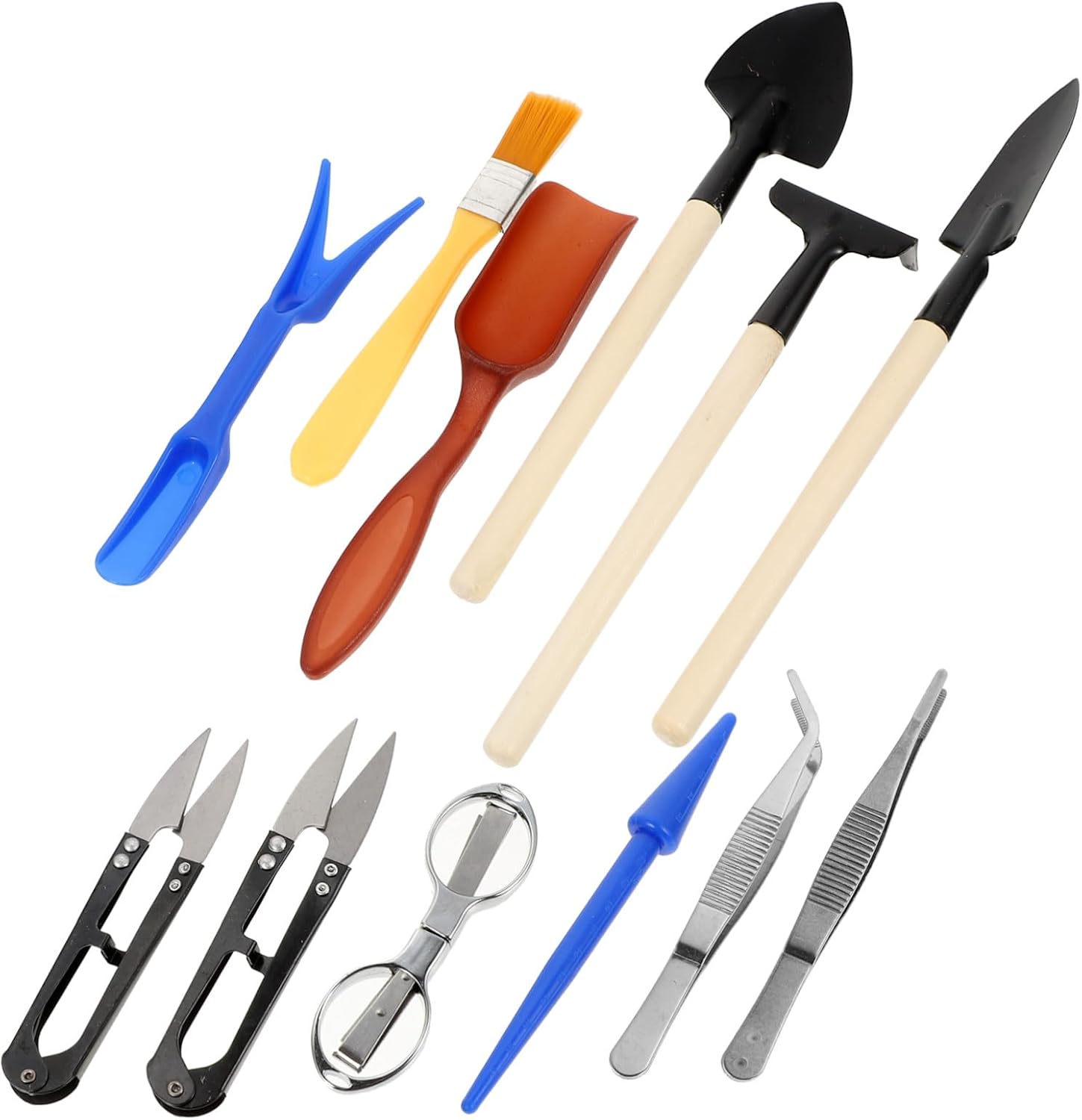 Generic Compact Gardening Tools with Shovel Rake Scissors for Digging Soil Loosening Transplanting Lightweight Sturdy Metal Hand Tools for Gardeners and Plant Care