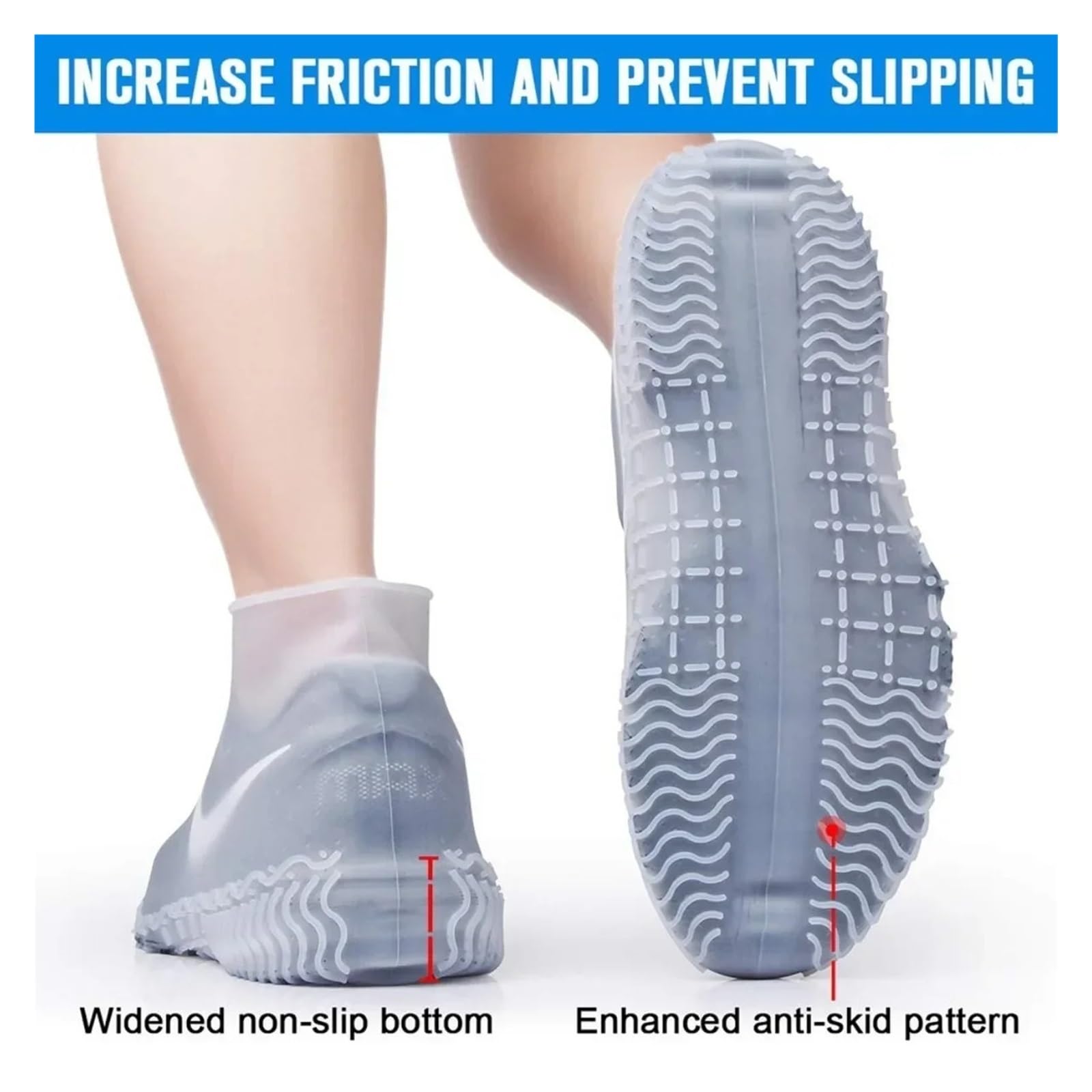 Copriscarpe impermeabili in silicone | Pioggia for ciclismo all'aperto di diverse dimensioni multicolori: copertura antiscivolo riutilizzabile impermeabile