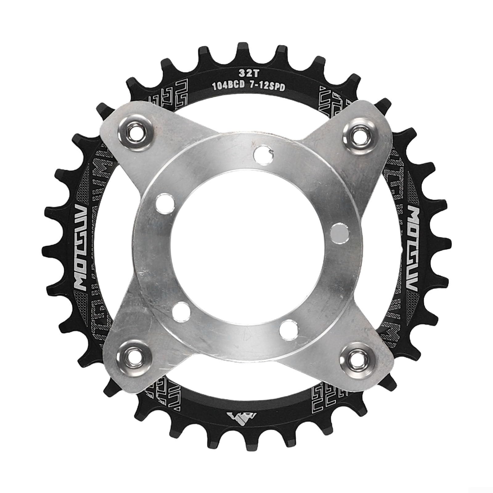 Plateau 104BCD Rouge 34T Avec Adaptateur Bafang BBS01/02 – Alu, Pour Vélo électrique, 32/34/36/38T Disponibles