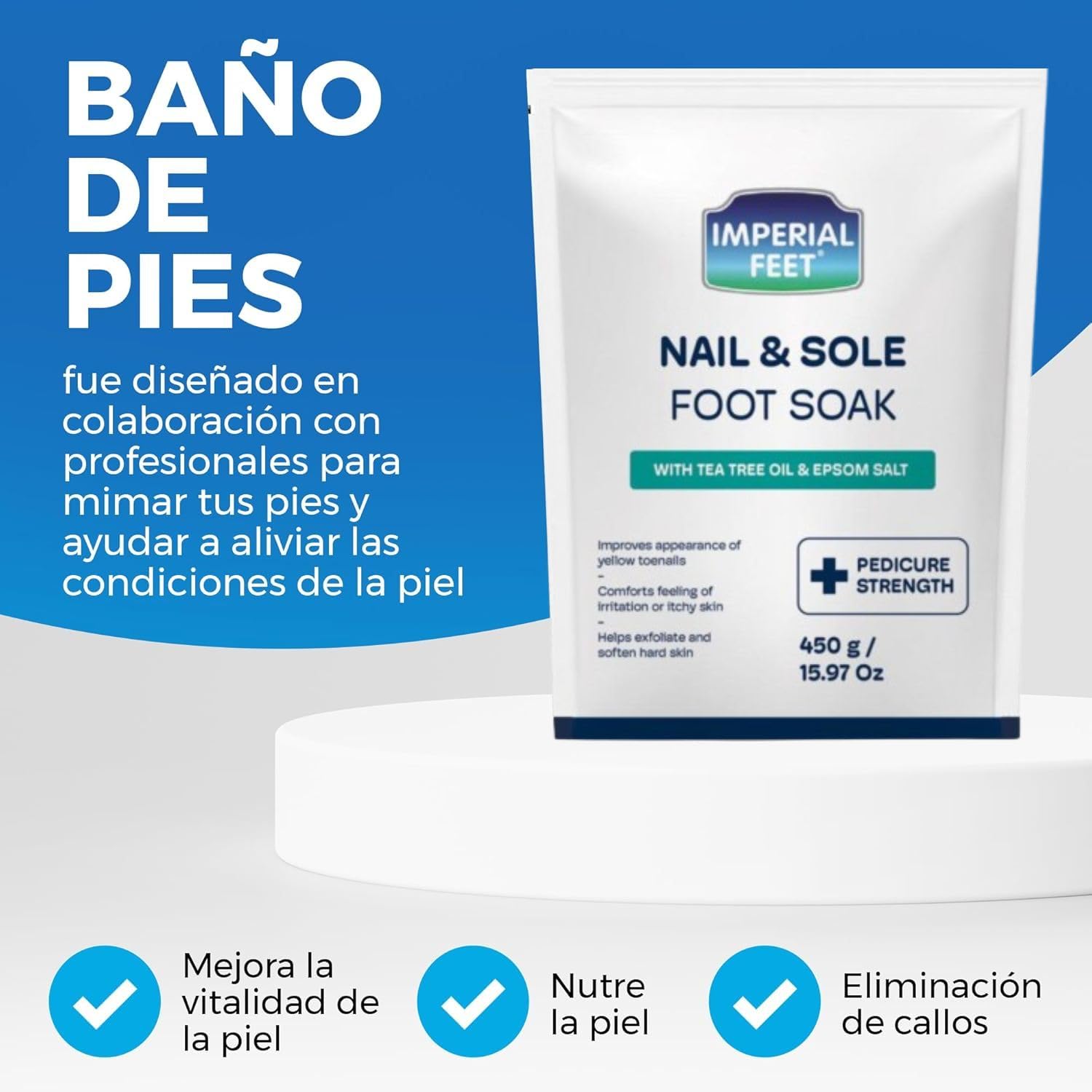 Remojo para Pies de Calidad de Pedicura con Aceite de Árbol de Té y Sal de Epsom | Ayuda a Tratar Hongos en las Uñas y Pie de Atleta - Hidratante y Desodorante para Pies | Remojo Exfoliante para Pie