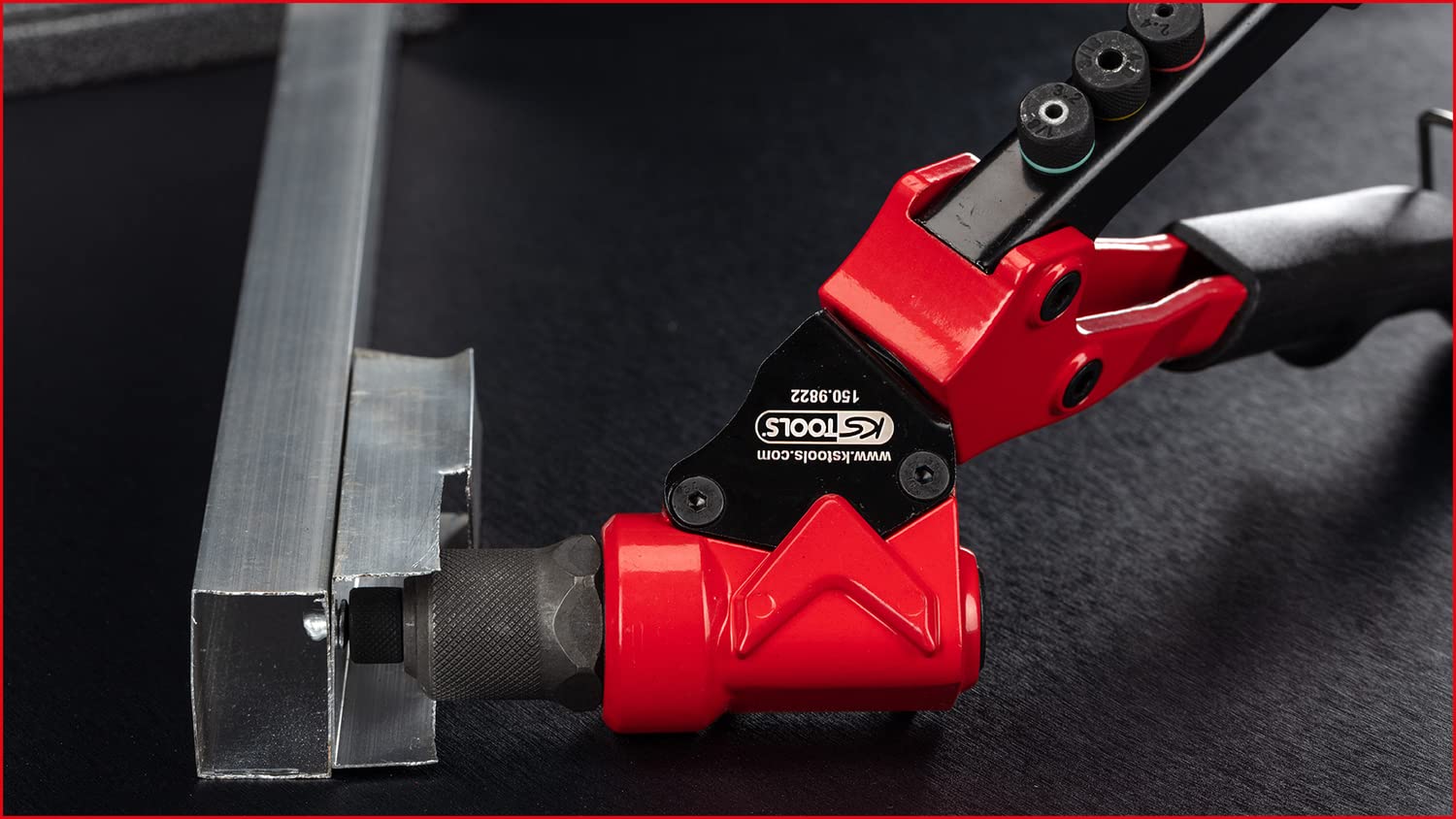 KS Tools 150.9820 3 en 1 - Juego de remachadoras giratorias (12 piezas)