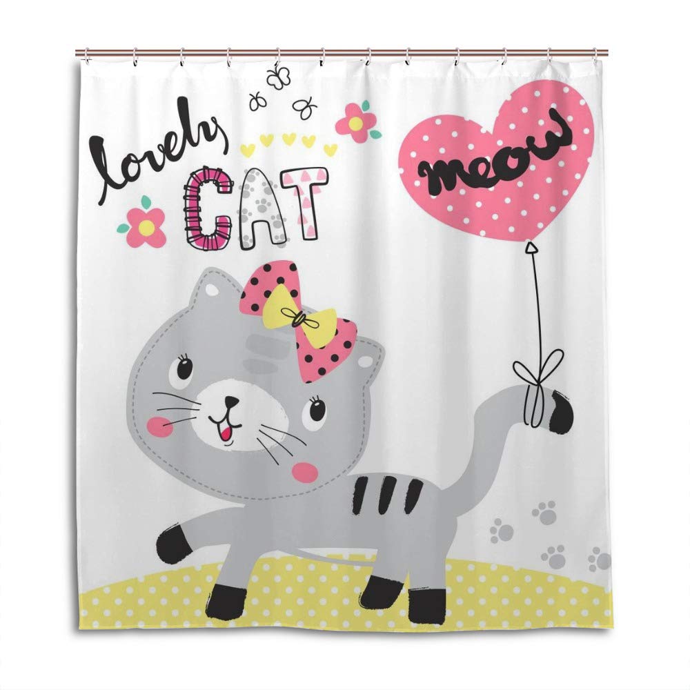 Rideau de douche textile Chnhong 72x72 pouces avec crochets pour cabine de douche et baignoire