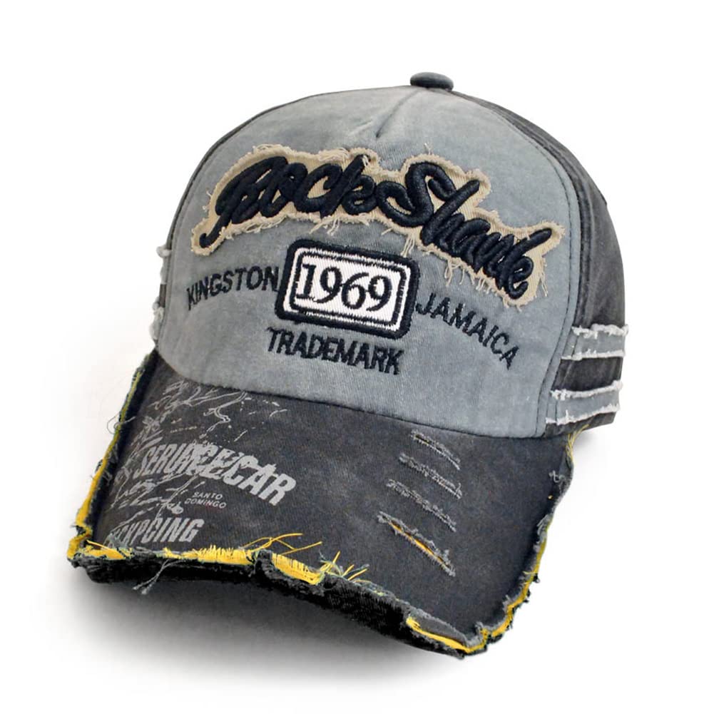 Amazon.co.jp: キャップ ダメージ加工 RockShanle 刺繍 ワッペン ロゴ