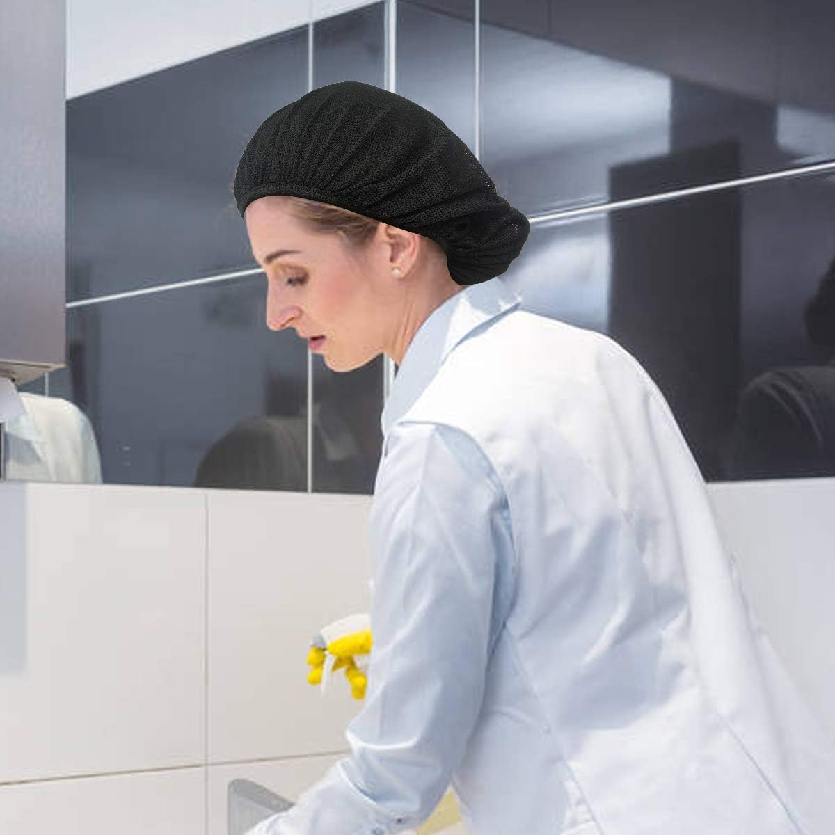 4 or 8 Pack Chef Hat Kitchen Cooking Chef Cap Adjustable Food Service Hair Nets Reusable Washable Mesh Bouffant Beanie - Image 6