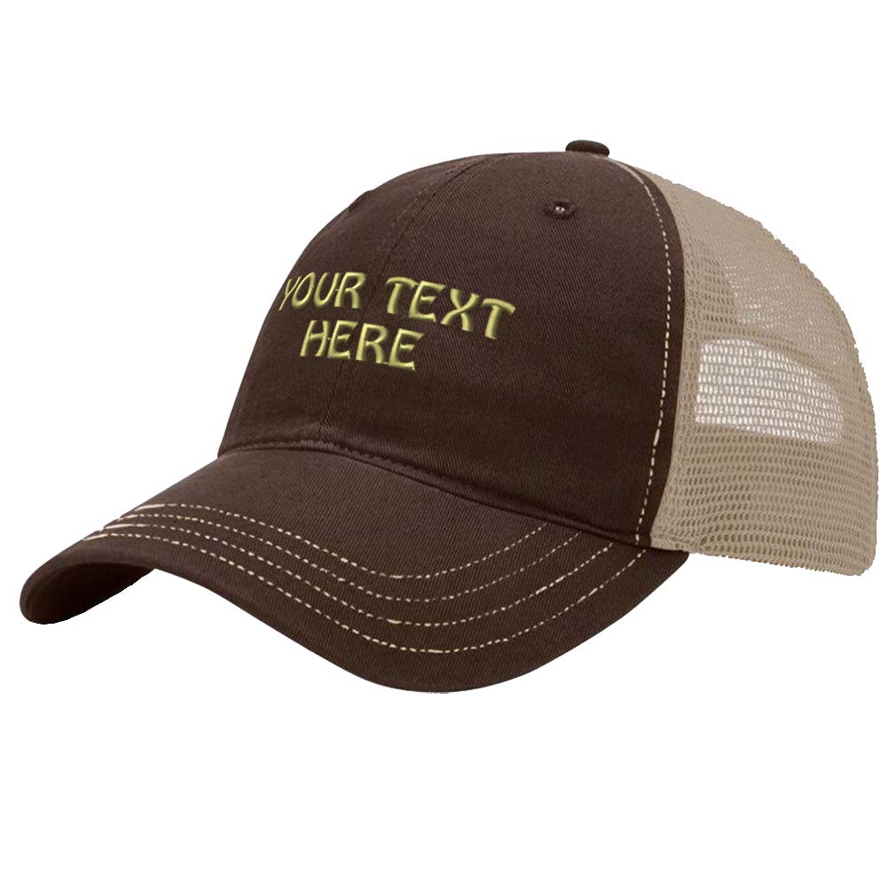 Richardson Soft Trucker Hat Custom Hat Personalized Text Cotton Dad Hats for Men & Women Snapback Brown Khaki