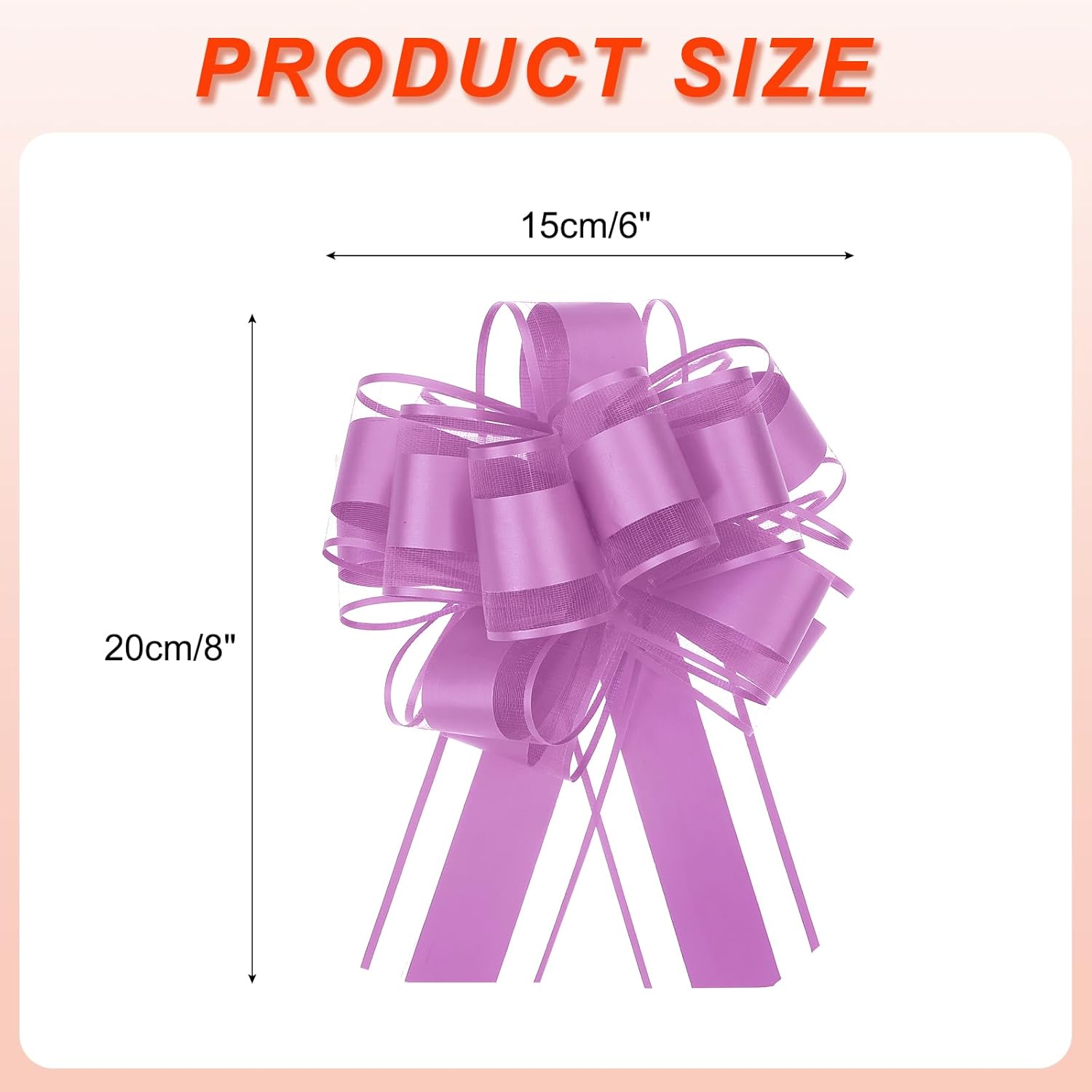 MECCANIXITY 8pcs 6 Inch Large Big Pull Bow Organza Gift Wrapping Bows Ribbon for Wedding Car Baskets Presents Christmas Bow, Hot Pink - Image 2