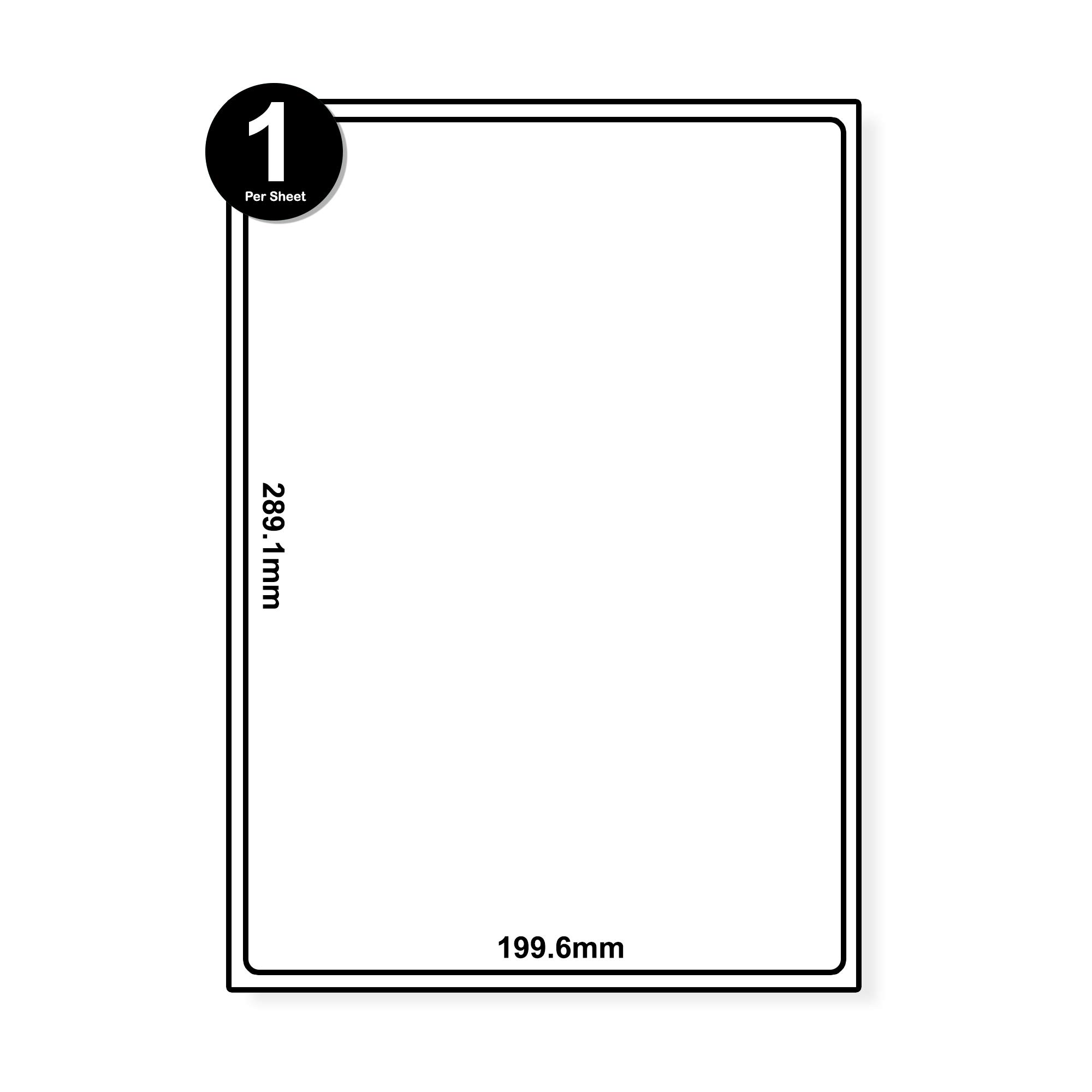 Packwith® 1 Label Per Sheet A4 Self Adhesive Address Labels (199.6 x 289.1mm) for Inkjet Printer Pack of 500 Sheets(500 Labels) #SAL-500-1 — image 1