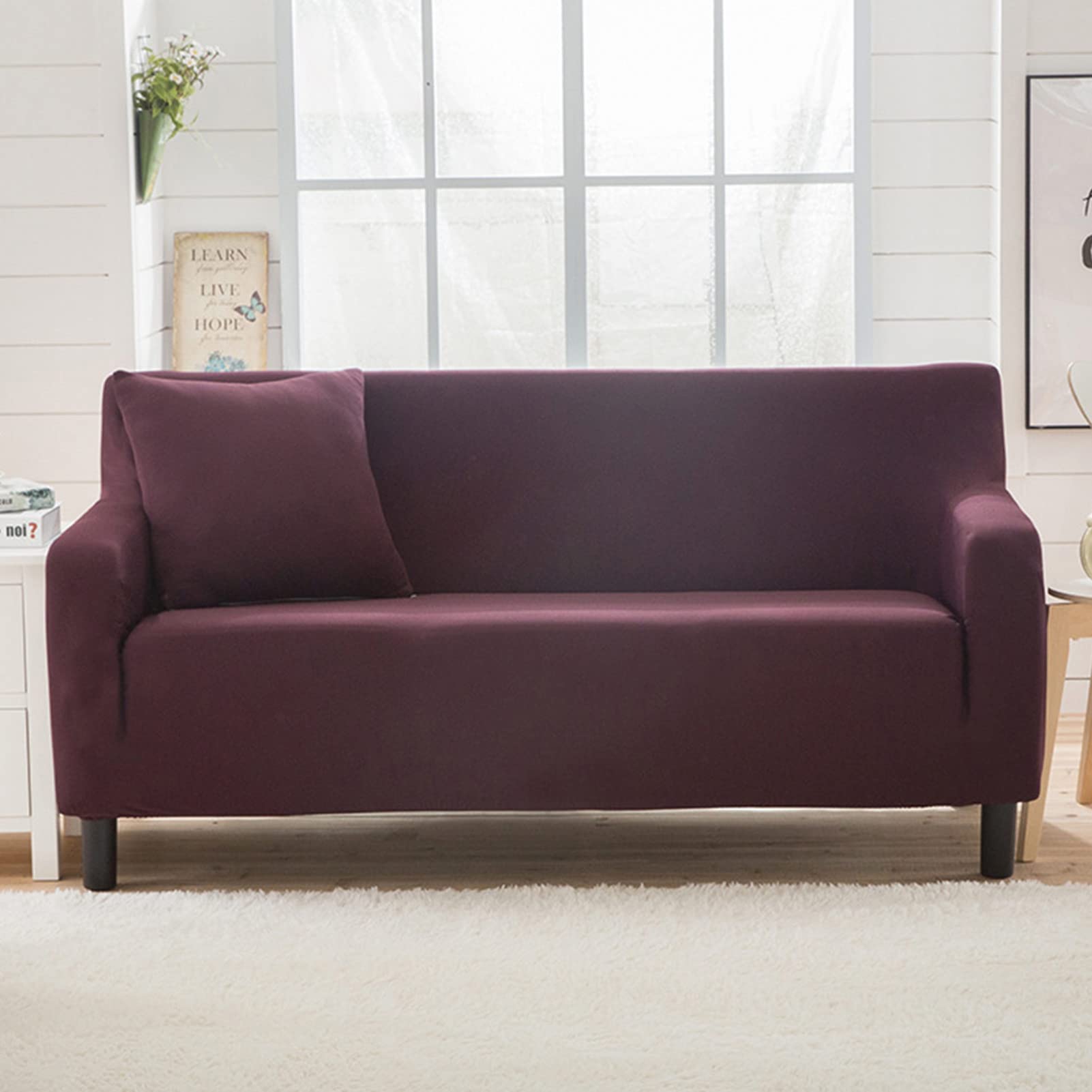 ZPEE Not-slip Sofa Cover For 3 Cushion Couch,One-piece Stretch Sofa Throw Covers For 2cushion Couch Sofa Slipcovers For Living Room Sofa Towel-C 2-seat/145-185cm