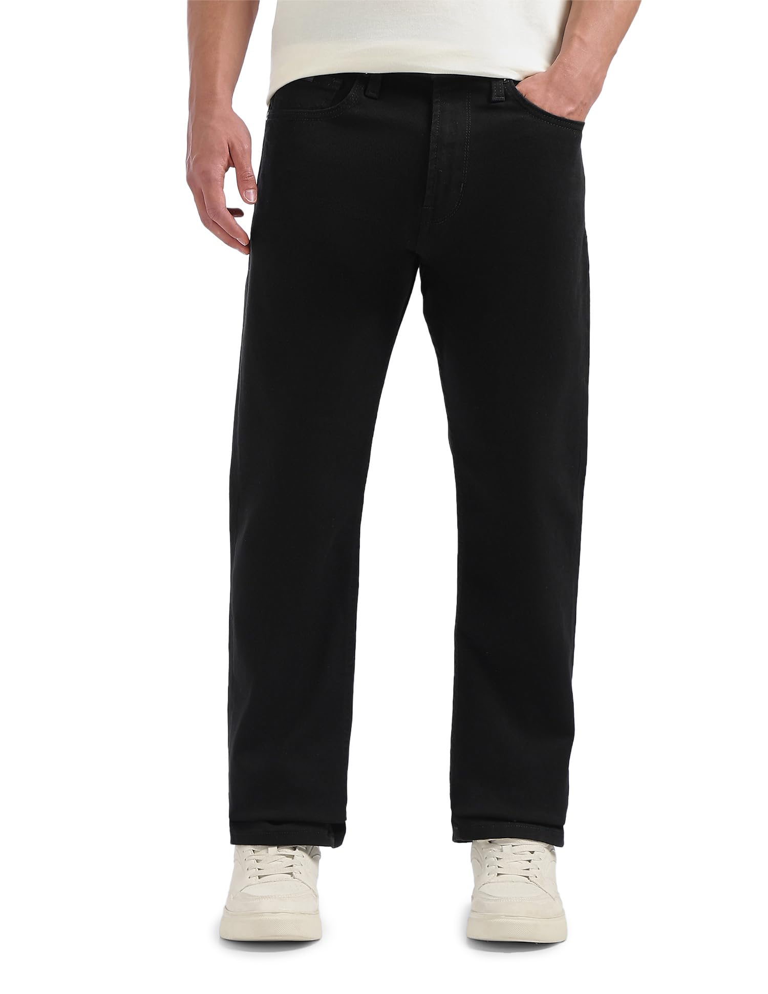 flying machine Men's Straight Fit Jeans| Solid | Mid Rise | Stretchable | Jeans for Man-picture-37