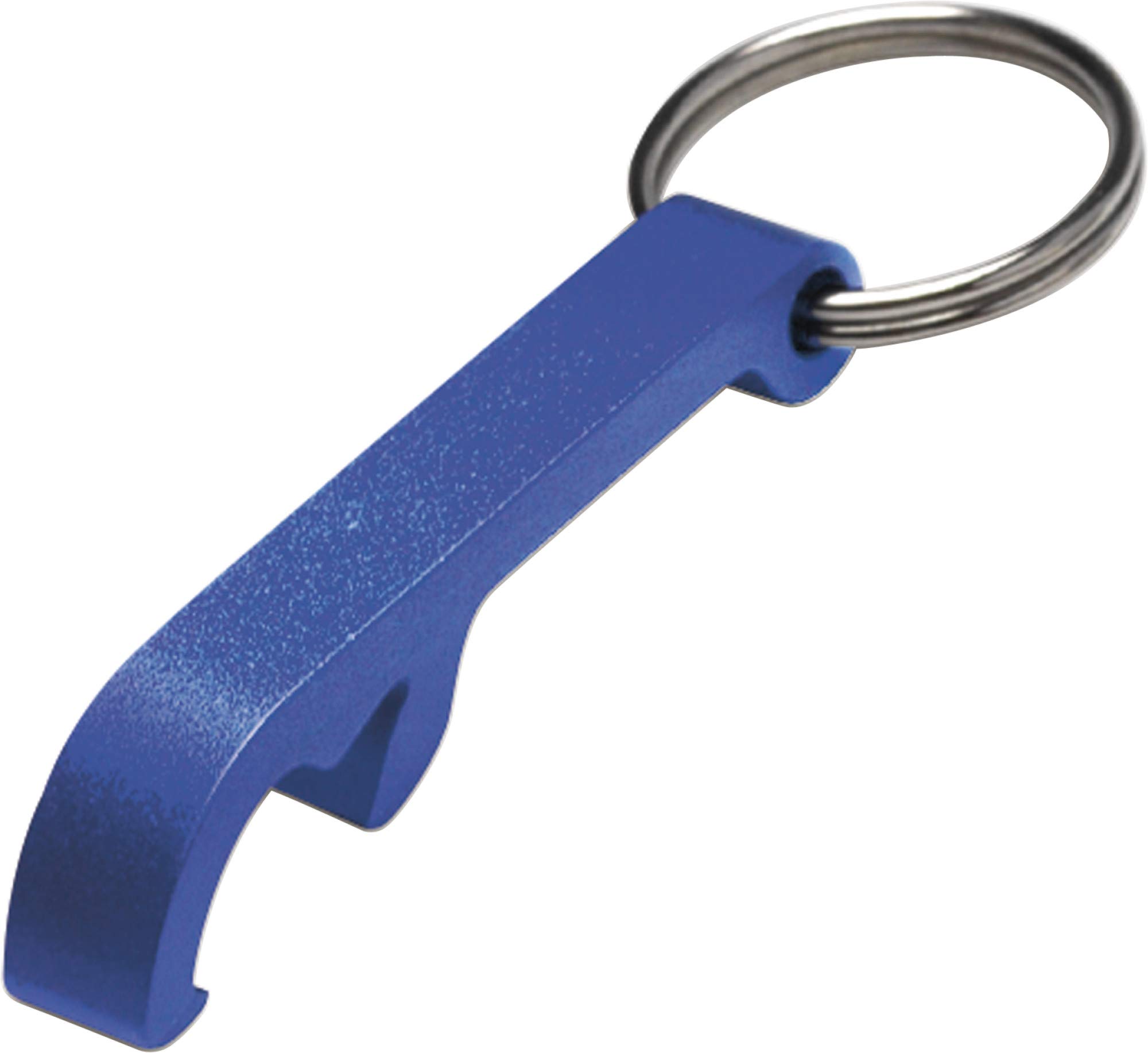50 Stück Schlüsselanhänger Flaschenöffner BASIC aus Aluminium inkl. Gravur graviert mit Schlüsselring Gravur/graviert viele Farben (blau)