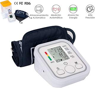 WOTOW Tensiómetro de Brazo, Brazo monitor de presión arterial, transmisión automática de la presión arterial monitores pantalla LCD portátil Monitor de latido irregular con brazalete ajustable y bolsa de almacenamiento alimentado (baterías no incluidas)