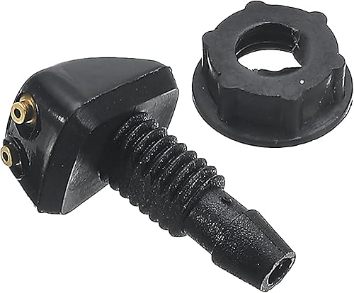 Miniatura 5 de 2 boquillas de pulverización de agua para parabrisas delantero de automóvil, 1.14 x 0.19 x 0.7 pulgadas, rociador de columna de doble orificio,