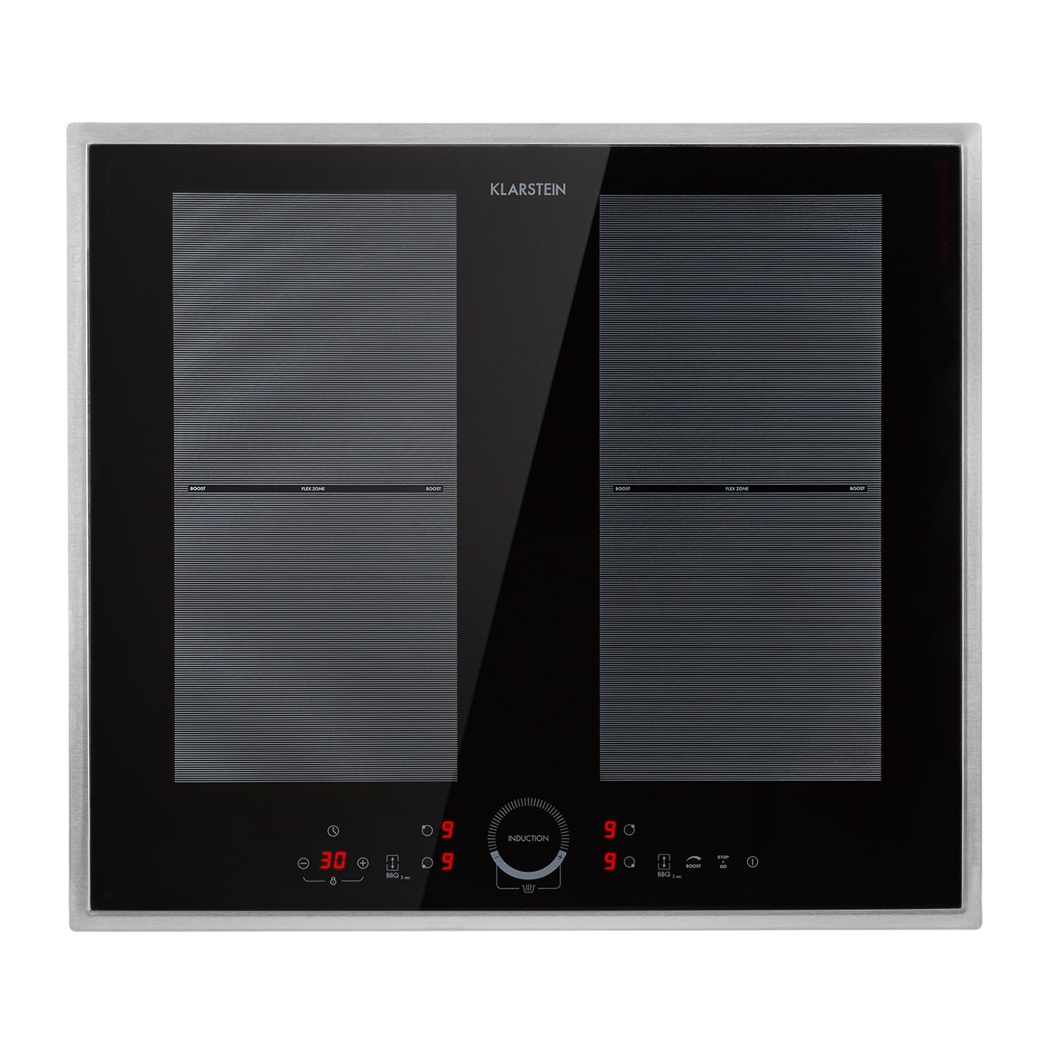 Klarstein Plaque Induction 7000W, Plaque de Cuisson Electrique à Induction, Plaque Induction Encastrées 4 Feux, Tables de Cuisson Encastrable, Contrôle Tactile, Rechaud Electrique pour la Cuisine