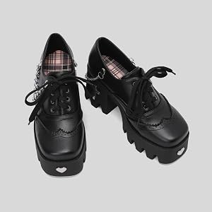 Amazon.com | Women's Platform Lace-Up Mary Jane Shoes Gothic