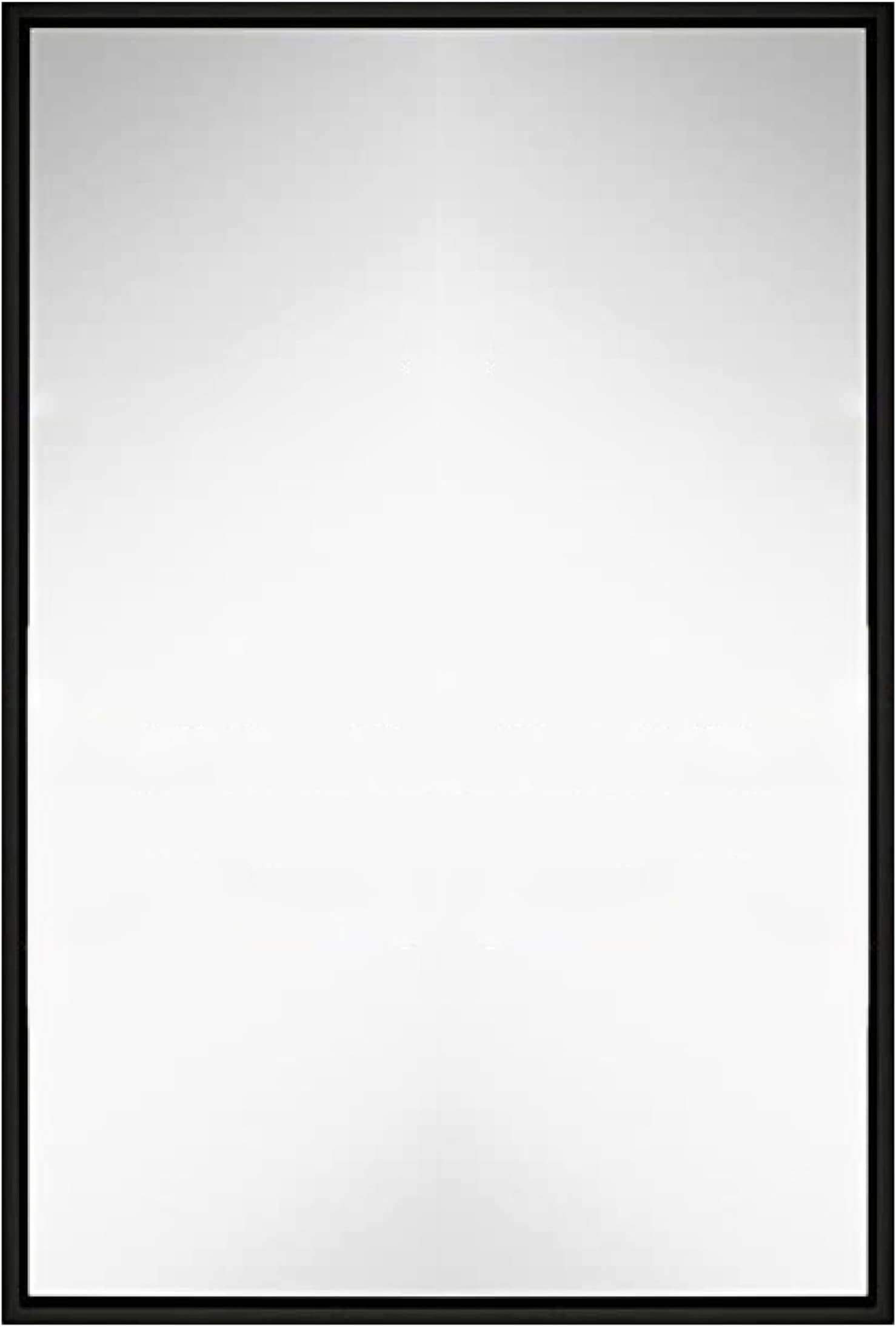 24x36 inch Black Framed Mirror | Large Rectangular Bathroom Mirrors for Wall | Floating Glass Panel Vanity with Border | Wall-Mounted Mirror for Decor | Hangs Horizontal or Vertical
