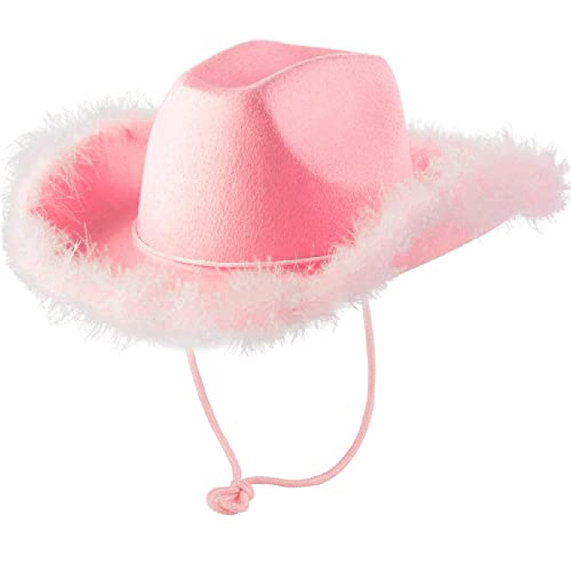 Cappello da Cowboy da Donna in Denim Leggero con Decorazione a Tesa in Peluche, Cappello Stile Western Dolce per Concerti Country, Rodeo, Feste Costume, all'Aperto