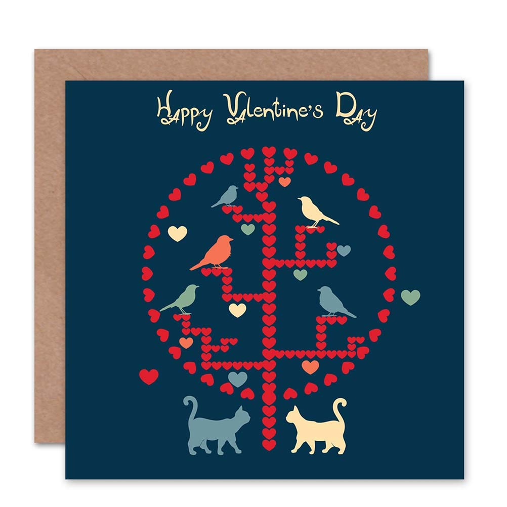 Wee Blue Coo BIRDS HEARTS HAPPY VALENTINES DAY BLANK GREETINGS BIRTHDAY CARD ART