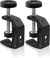 LEADRISE Universal C-Clamp 2-Pack: 1/4" & 3/8" Thread Holes for Monitor Mounts, Desk Holders, Workbenches & DIY Projects