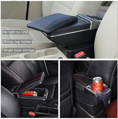 Miniatura 5 de Caja de almacenamiento de cuero para consola central de automóvil, repuesto para Toyota ViosYaris L Sedan 2002 2003 2004 2005 2006 2007 2008