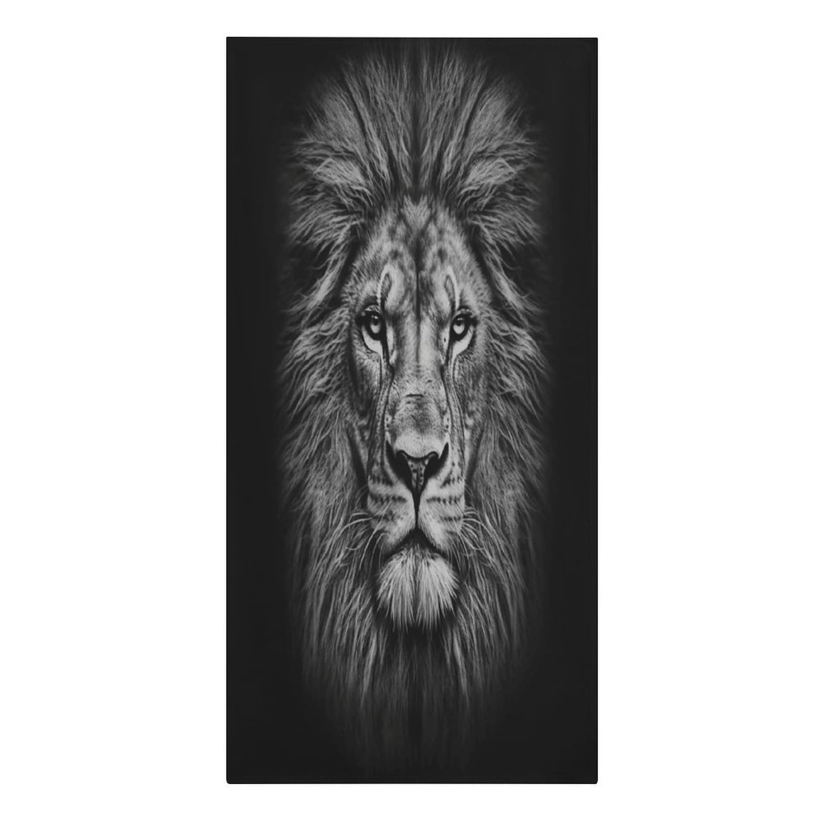 VstaDank Black and White Lion Head Beach Towel Vacation Essentials Sand Free Soft Quick Dry Swim Towels 61"x30" Modern Extra Large Towels Lightweight Microfiber Beach Towel for Swimming Pool