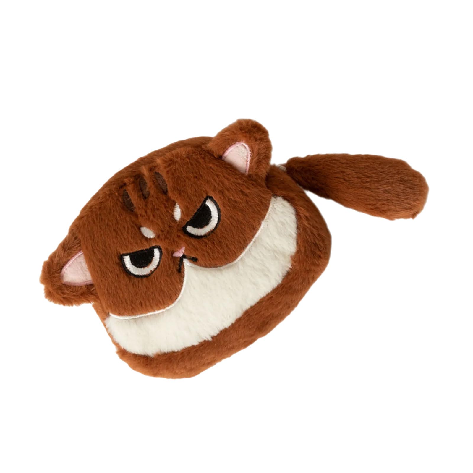 Yanwuwa Women's Dark Brown White Cats Shaped Coin Purse Small Wallet Cosmetic Items Bag Change Purse Plush Coin Pouches With Zippers Makeup Bag For Small Change