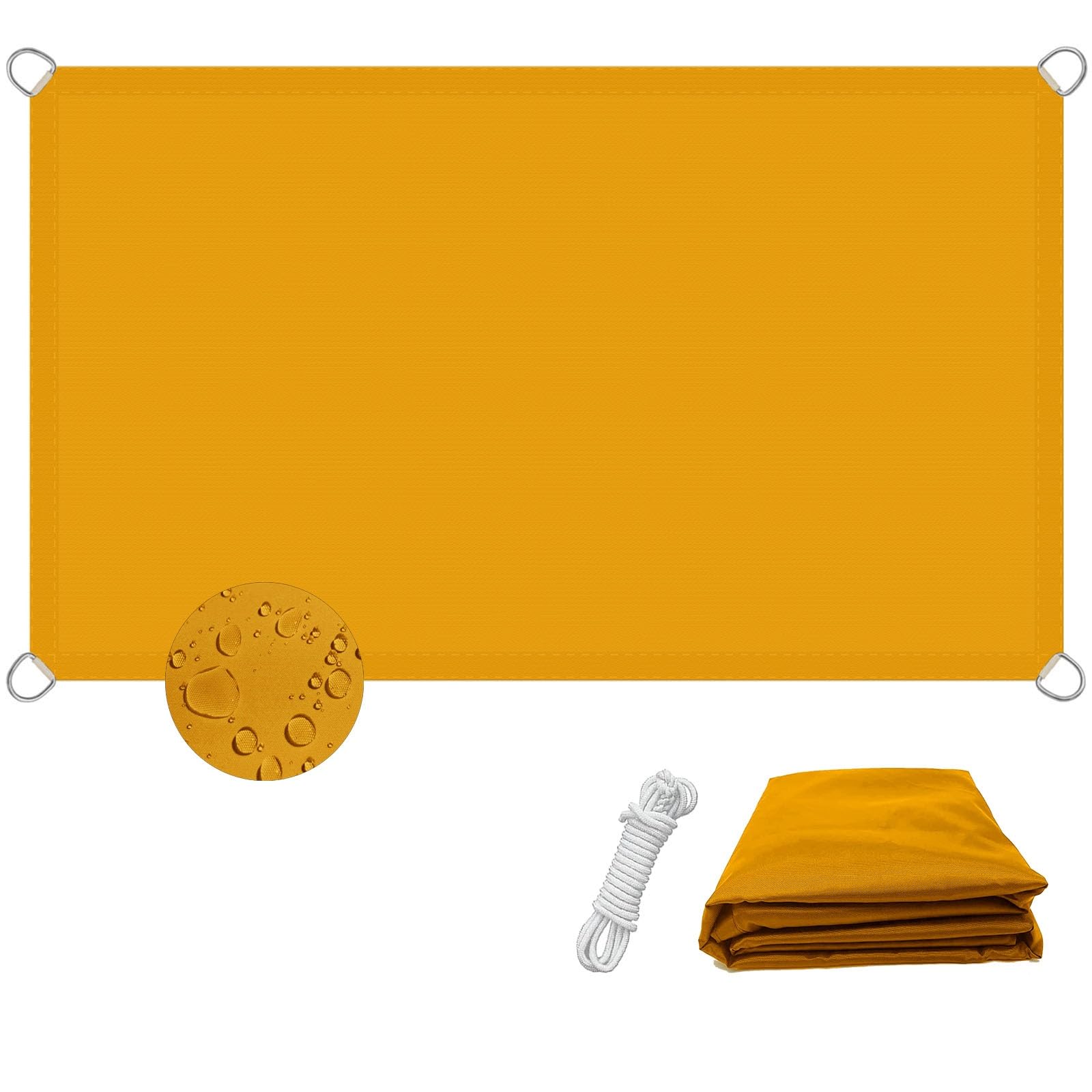 Toile ombrage auvent imperméable avec kit de montage pour terrasse