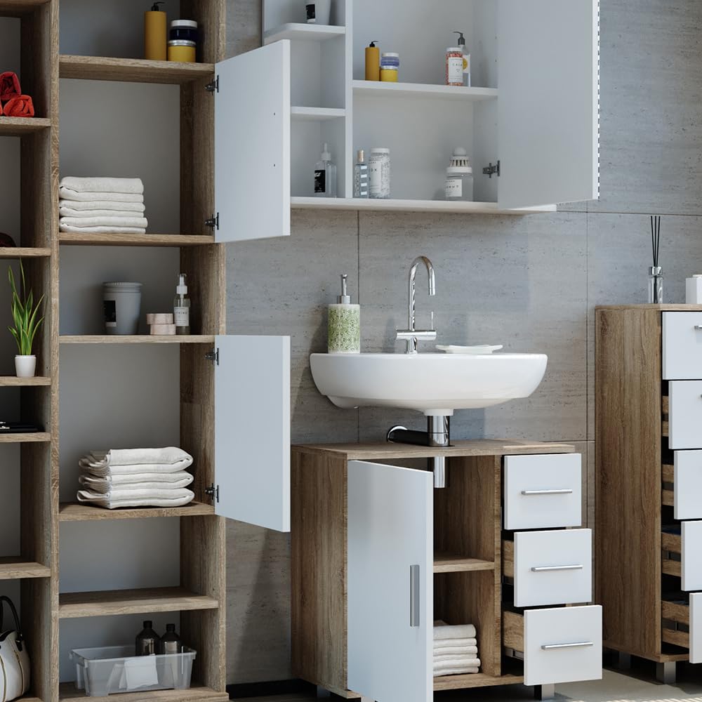 Ensemble Meuble De Salle De Bains VICCO ILIAS 3 Pièces - Goldkraft/Anthracite