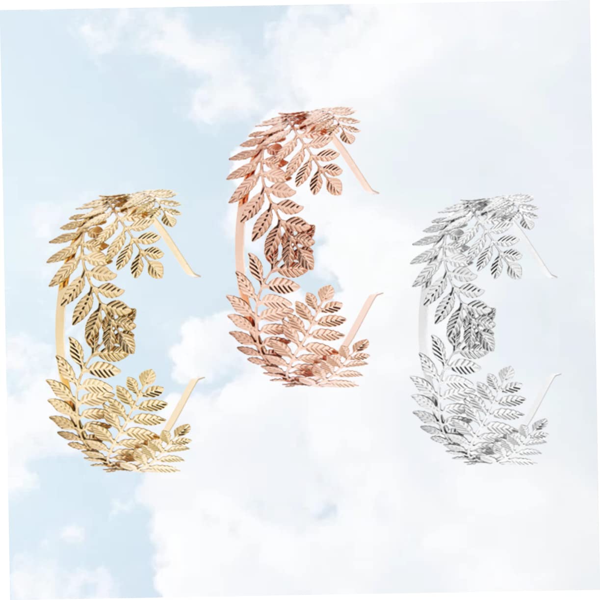 FRCOLOR 9stücke Blätterform Haarreif Für Braut Kopfband Gold Silber Und Roségold Kreativer Haarschmuck Für Hochzeiten Und Besondere Anlässe