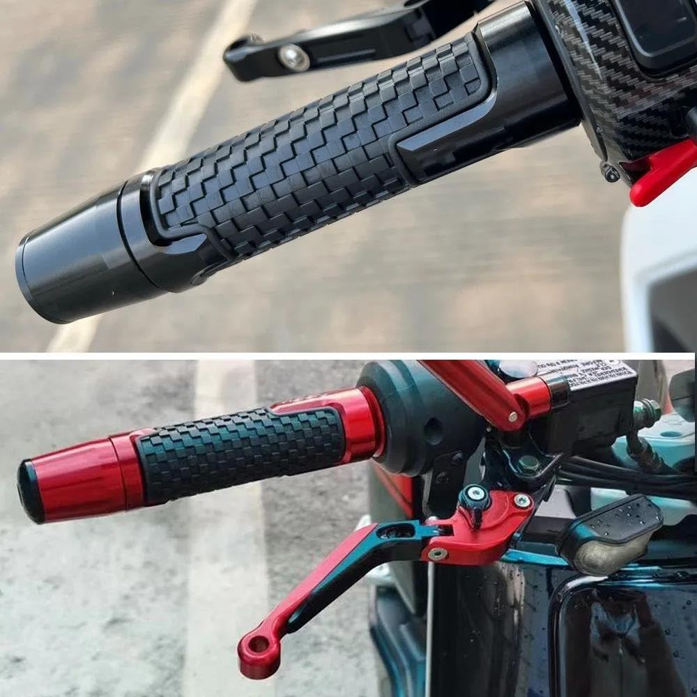 Motociclo Accessori Moto 7/8'' Contrappesi Manubrio Manopole Tappo Manubrio Per Aprilia Per TUONO V4 660 1000R 1100RR Per Factory R Per TUONOV4(Nero ROSSO)