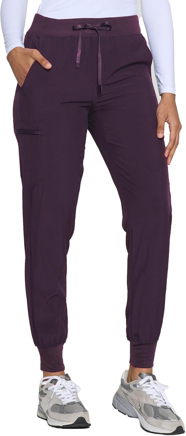 COZYFIT Womens Scrub Pants - Soft Stretch Yoga Style with 5 Pockets, Slim Fit Jogger Scrubs Pants for Women Tall