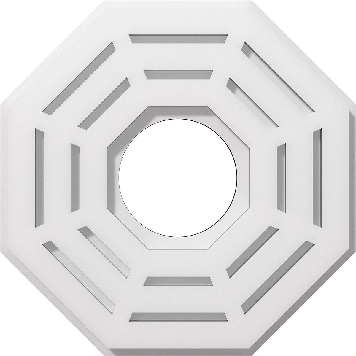 Rosetón de techo 12" blanco para tapar cajas eléctricas y embellecer ventiladores