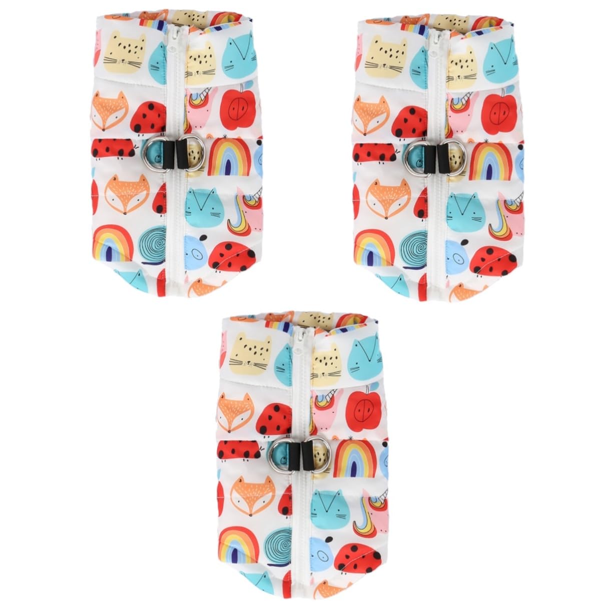 Angoily 3pezzi Cappotto per Cani con Stampa Animali Gilet per Cani di Taglia s Abbigliamento per Animali Domestici per Autunno Adatto per Passeggiate e attività all Aperto Design e Carino