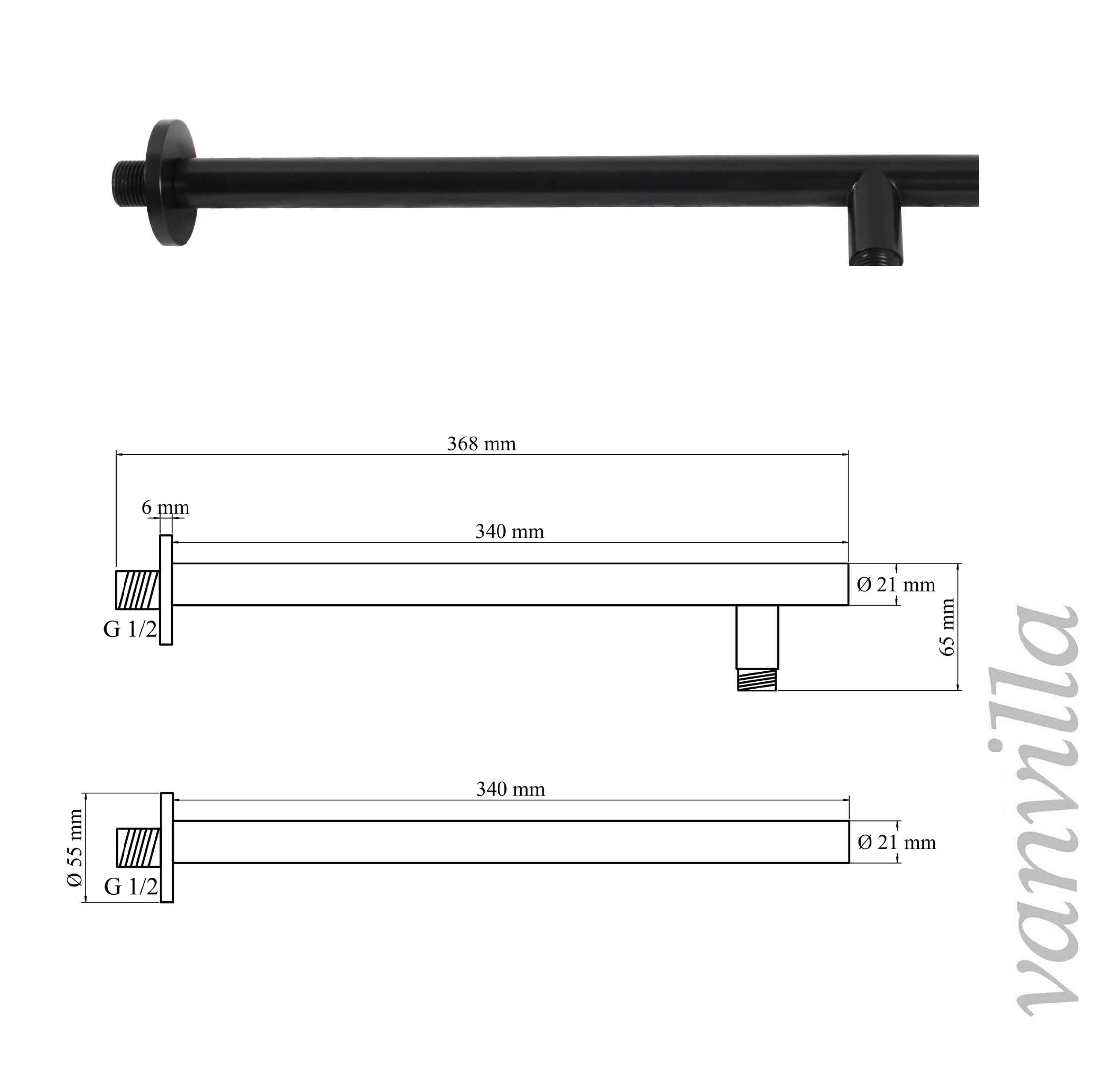 vanvilla Duschsystem Unterputz mit Duscharmatur Hansgrohe schwarz HGS10-ob