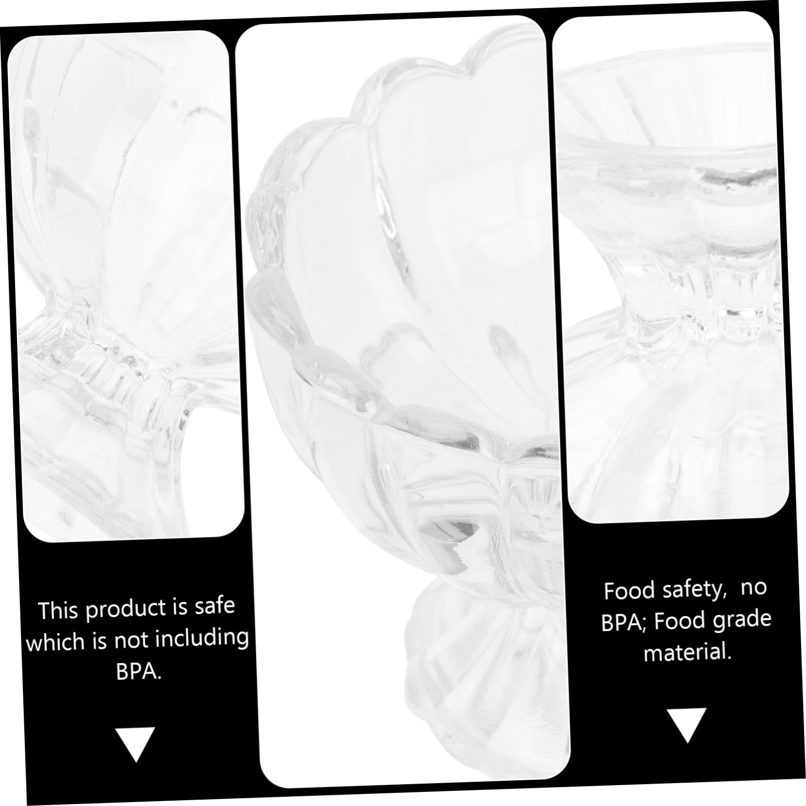 Coppe Dessert in Vetro a Forma di Loto, 150ml, Set 5 Pezzi, Facili da Pulire, per Gelato e Budino