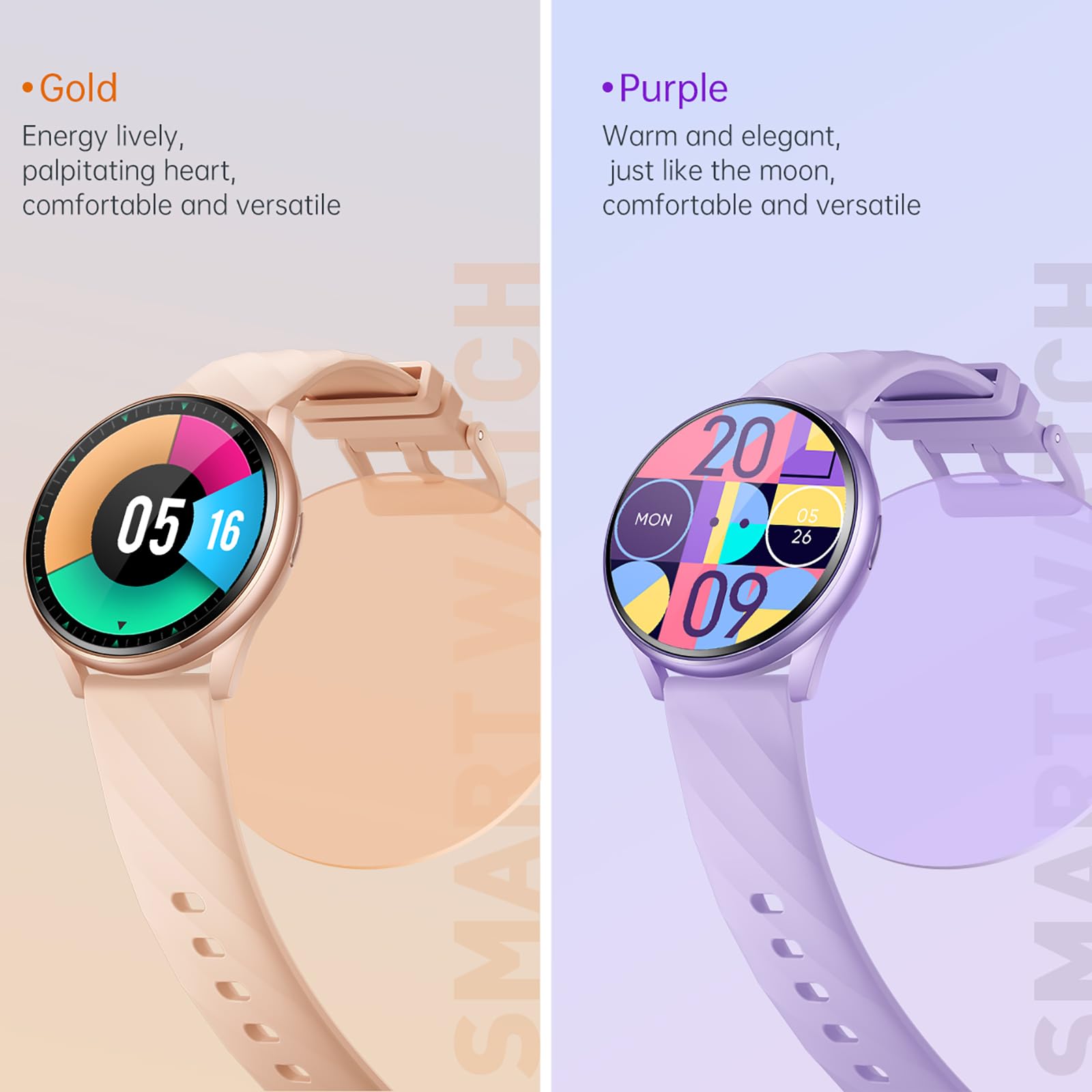 Yihou Smart Watch viola per uomo donna fare/rispondere alle chiamate Reloj Inteligente con frequenza cardiaca/monitoraggio del sonno/100+ modalità sport/pedometro smartwatch per telefoni Android