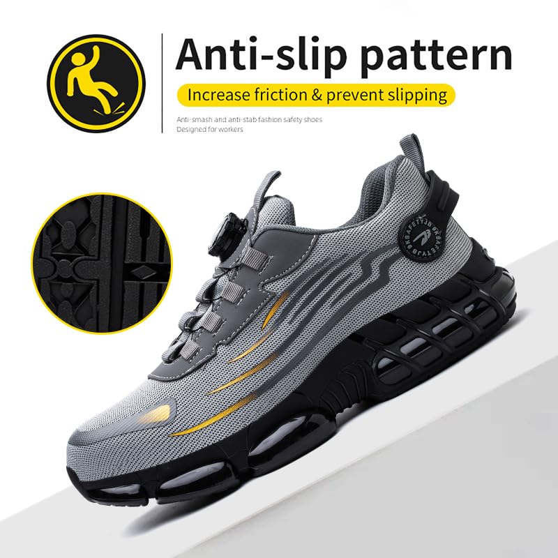Image of Steel Toe Work Sneakers for Men Women Lightweight Comfortable Industrial & Construction Work Safety Shoes