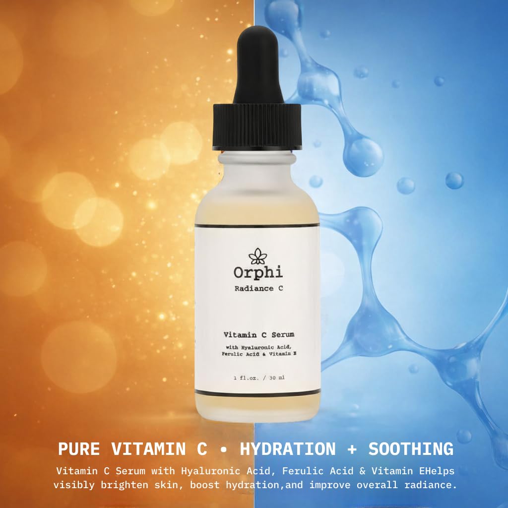 Orphi Radiance C Vitamin C Face Serum - Fragrance-Free Facial Serum with Hyaluronic Acid, Ferulic Acid & Vitamin E | Brightening & Anti-Aging Skincare for Women & Sensitive Skin | Made in USA - Image 7