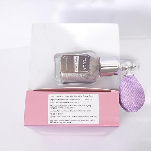 Miniatura 9 de Yosca Aerosol en polvo iluminador, 0.7 onzas líquidas de polvo de mica de alto brillo de grado cosmético, spray de purpurina similar a un diamante