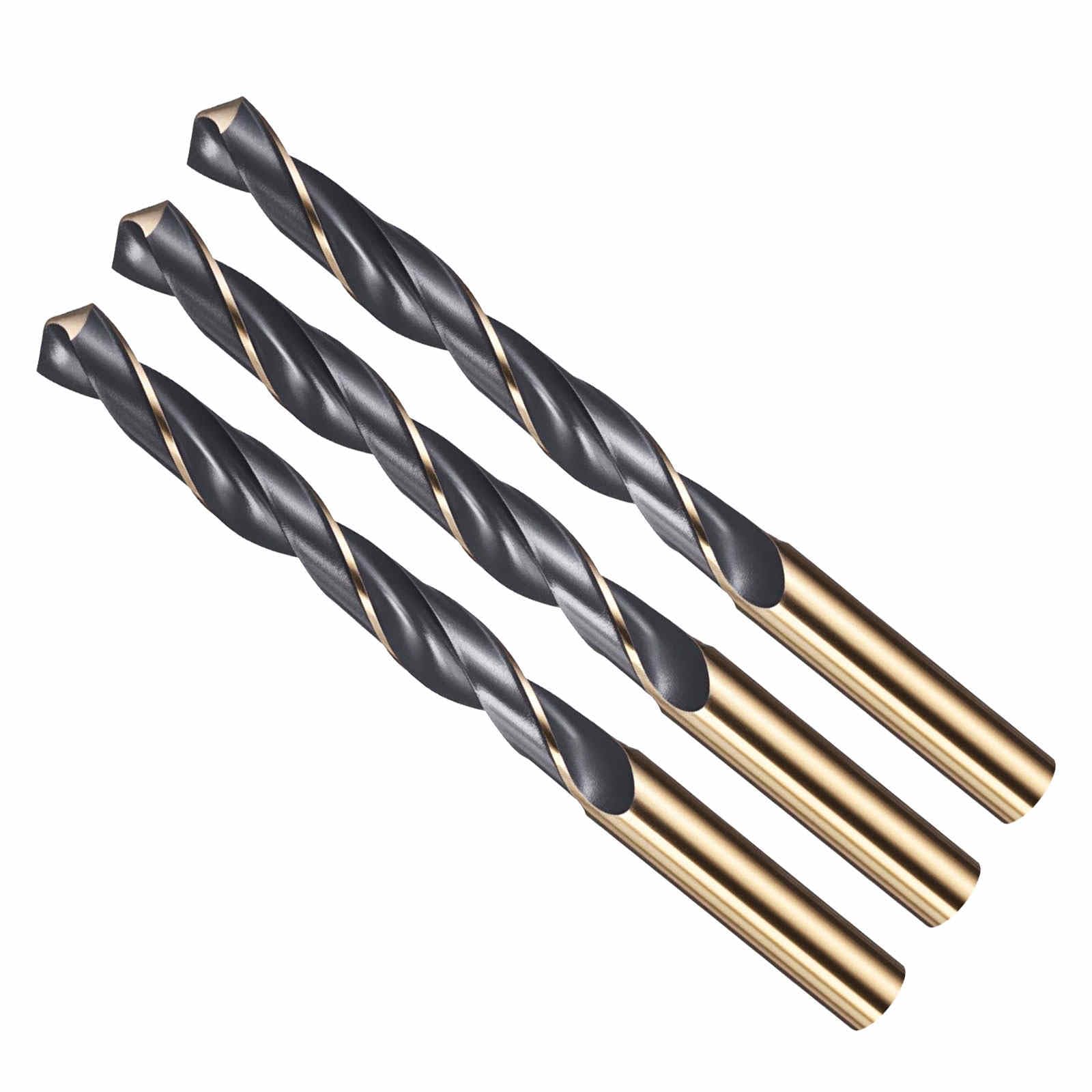 CoCud Drill Bit, 11mm Cutting Diameter, 4341 HSS Jobber Bits Gold and Black 118° Cutting Angle - (Applications: for Drilling Plastic Wood Soft Metal), 3-Pieces — image 1
