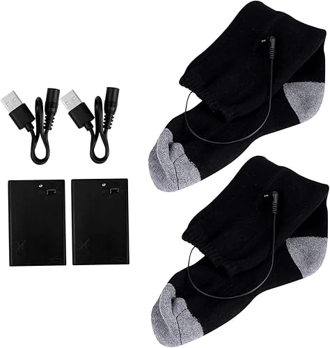 BESPORTBLE Calcetines calefactables con batería USB Aa calentadores de pies para mujeres y hombres, calcetines de vestir eléctricos con batería