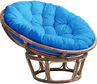 Esteras para sillas Cojín de silla de hamaca colgante redondo, espesante de algodón extra suave Papasan Silla de amortiguador con corbatas, impermeable sin deslizamiento Huevo Cojín de asiento Patio M