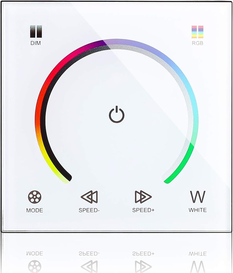 SUPERNIGHT RGB LED Strip Controller Wall Amounted Control Dimmer for SMD 5050 3528 RGB LED Strip Light, Glass Touch Panel, Sensitive Touching, LED Night Indicating Lamp, Adjust Brightness