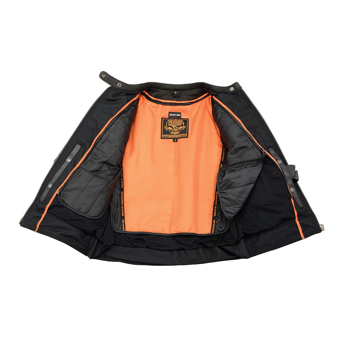 Milwaukee Leather MLL2551 Womens Scooter Black Leather Vented Lightweight Triple Stitch Motorcycle Jacket — view 5