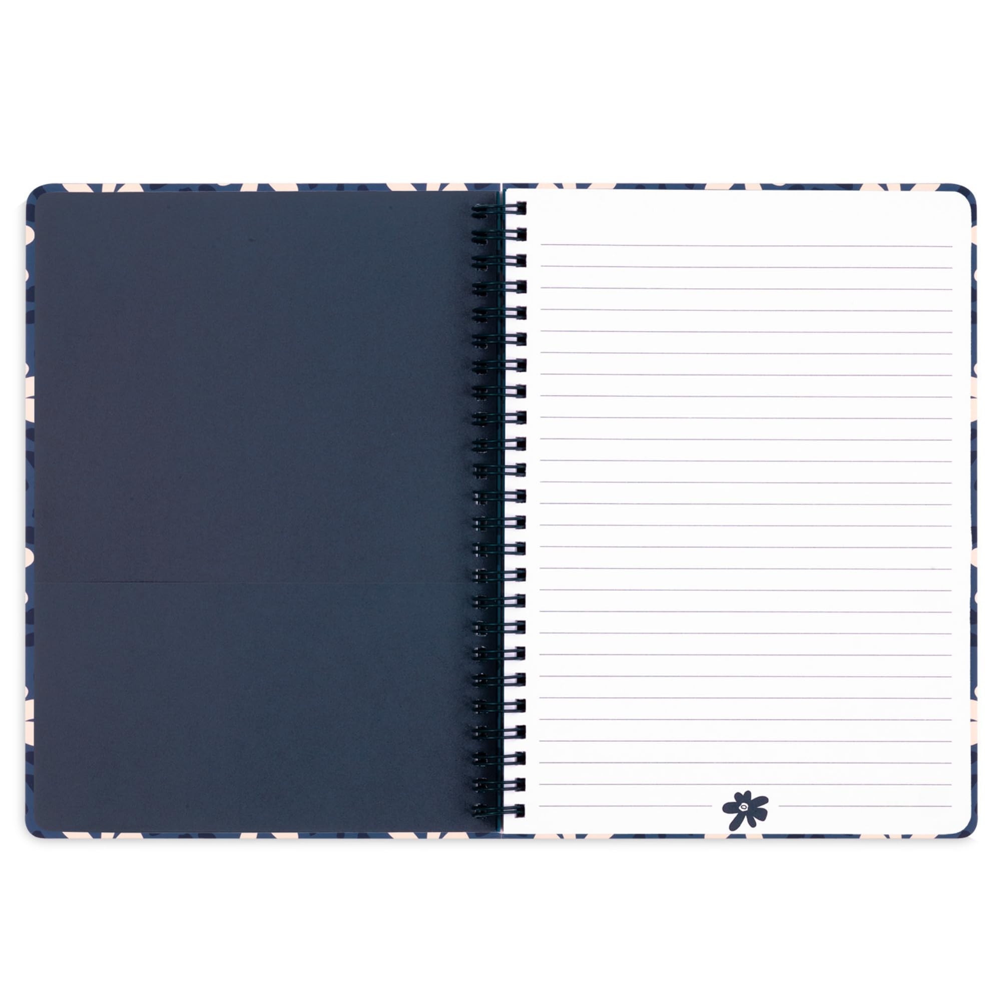 Steel Mill & Co Cute Mini Spiral Notebook, 8.25" x 6.25" Journal with Durable Hardcover and 160 Lined Pages (Leopard Daisy) - Image 3