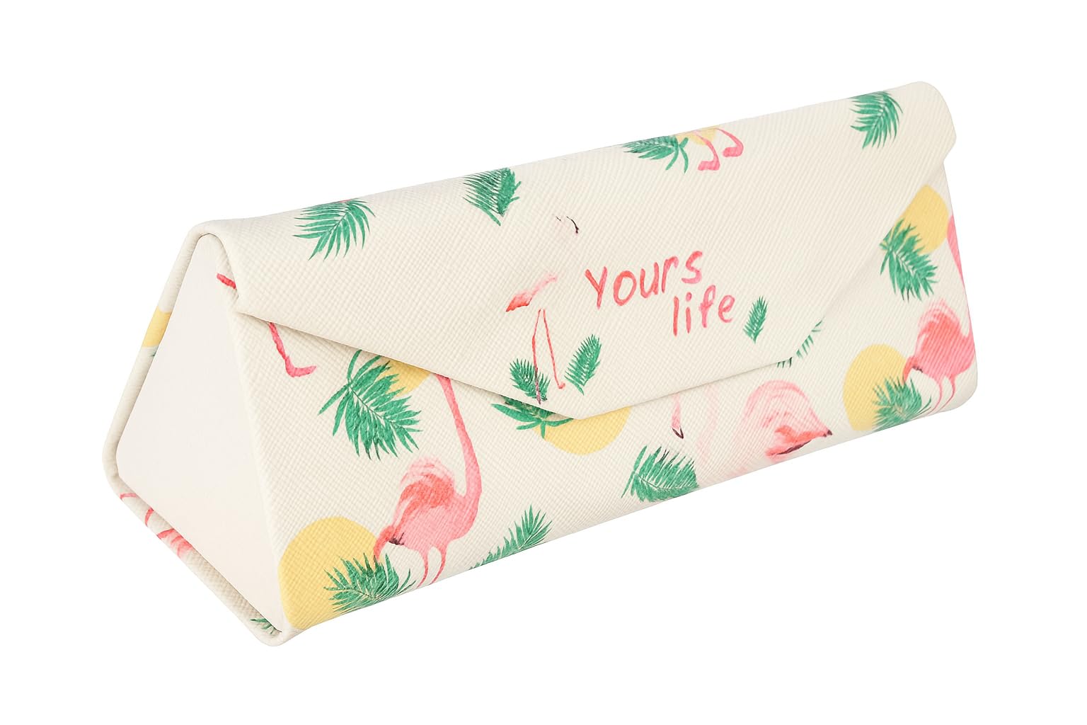 Decorative Tabletop Organizer Sunglasses Case for Women – Stylish Magnetic PU Leather Eyeglass Holder with Printed Flamingo & Tropical Design-image-11