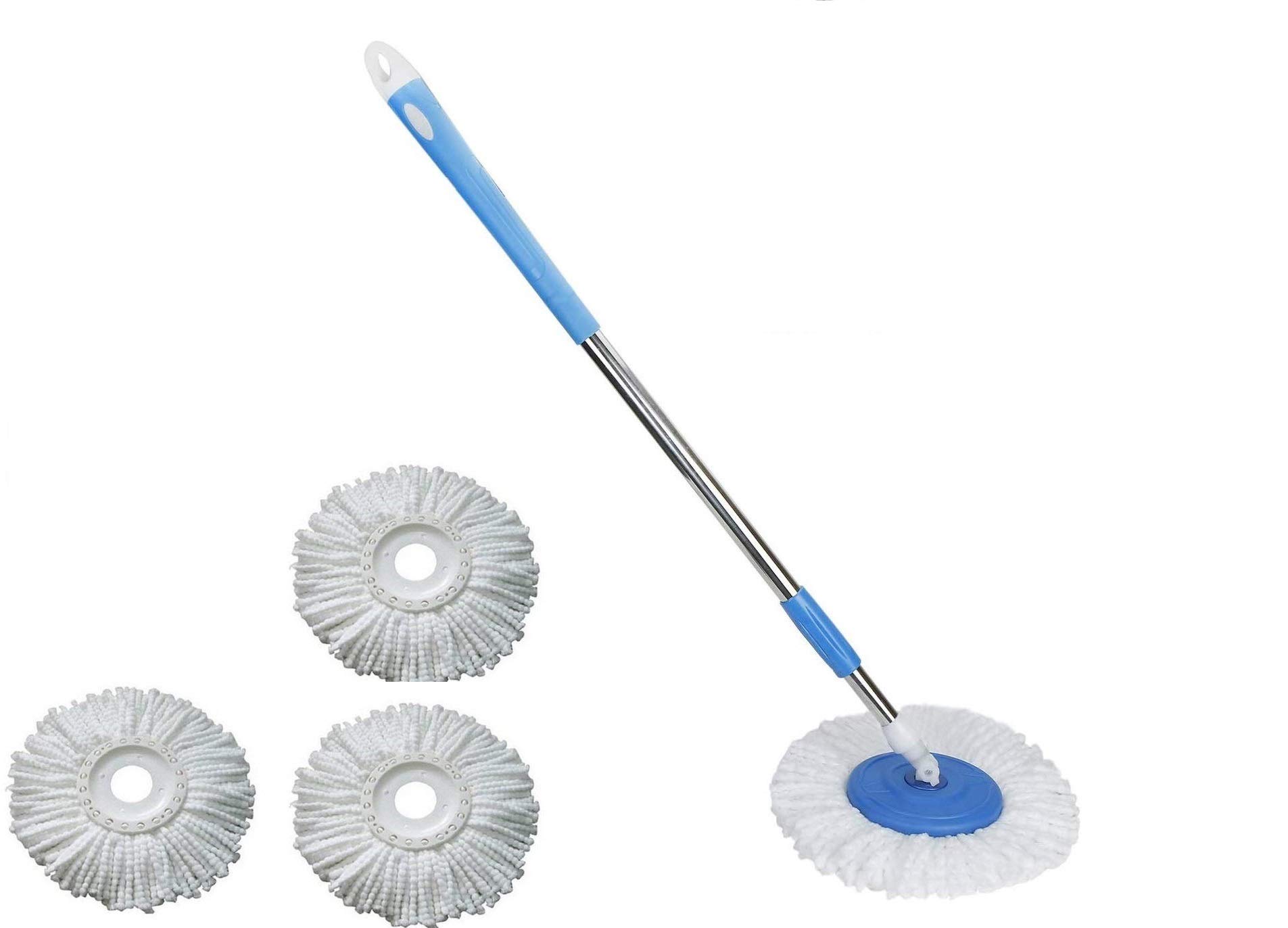 MOMS GADGETS Spin Mop Broom Handle Stick with Microfiber Head Refill Stainless Steel Pole for 360° Floor Cleaning (Random Colors) (3) (B08H5WD5Z6) Amazon Price History, Amazon Price Tracker
