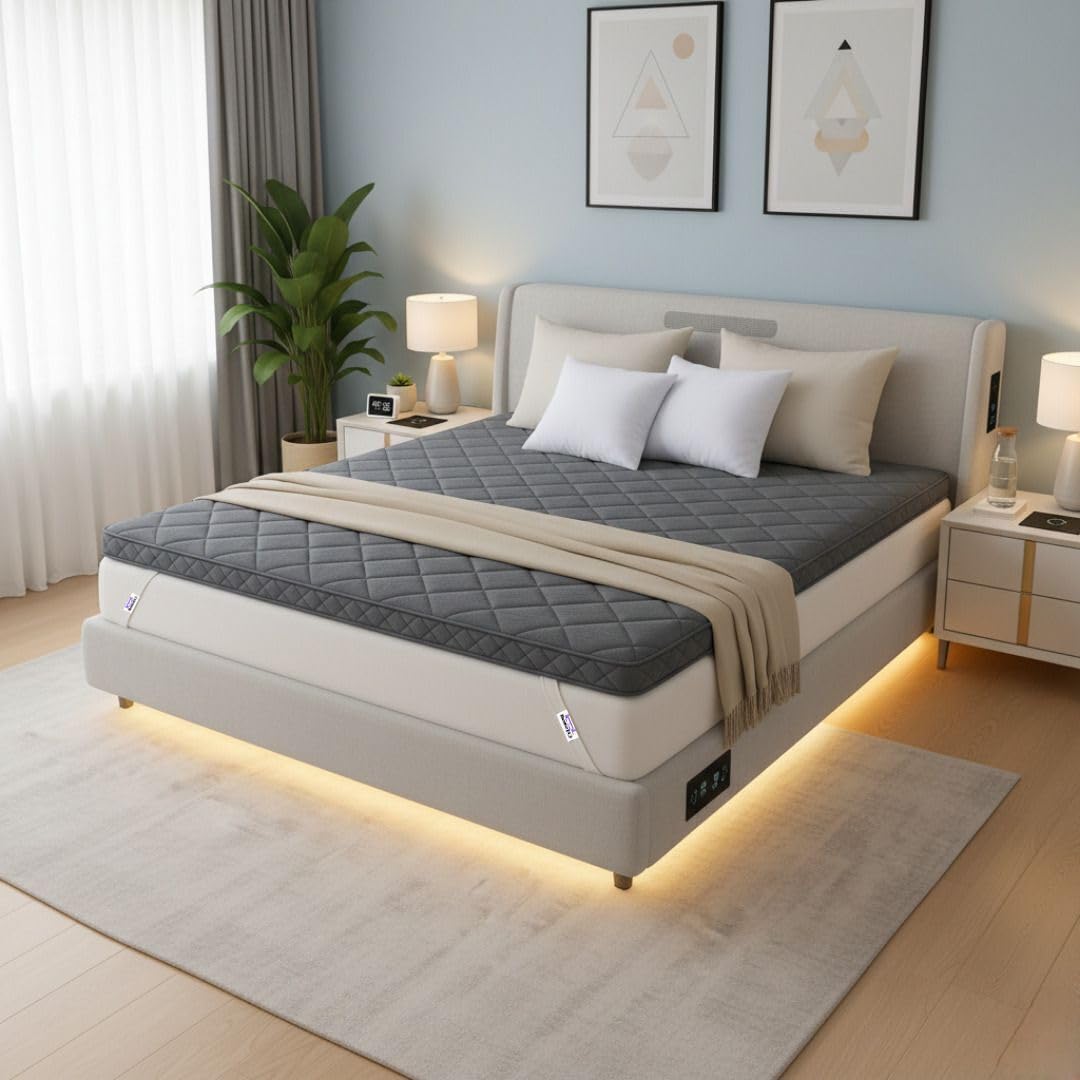 DozelQ Luxury Soft Memory Foam Gel Mattress Topper | Cooling Gel Infusion | Pressure Distribution Comfort Layer | Breathable Surface for Bed and Mattress