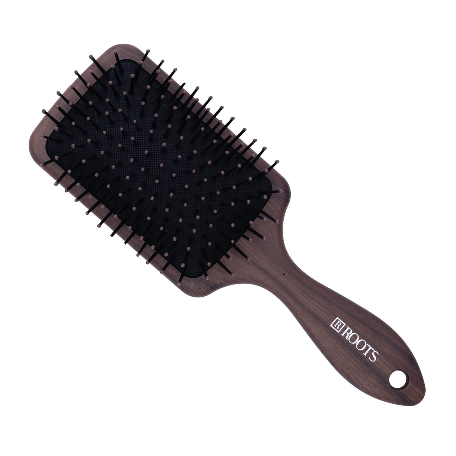 ROOTS Truglam Paddle Hair Brush | Flexi Cushion Base | Soft Tip Bristles for Detangling & Curling | Adds Volume to Quiff | For All Hair Type | For Men And Women | Length - 8.5 Inch, Model No - WDR P04