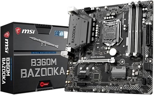 MSI Arsenal Gaming Intel Coffee Lake B360 LGA 1151 DDR4 a bordo gráficos CFX Micro ATX placa base (B360M Bazooka Plus) MSI Arsenal Gaming Intel Coffee Lake B360 LGA 1151 DDR4 a bordo gráficos CFX Micro ATX placa base (B360M Bazooka Plus)