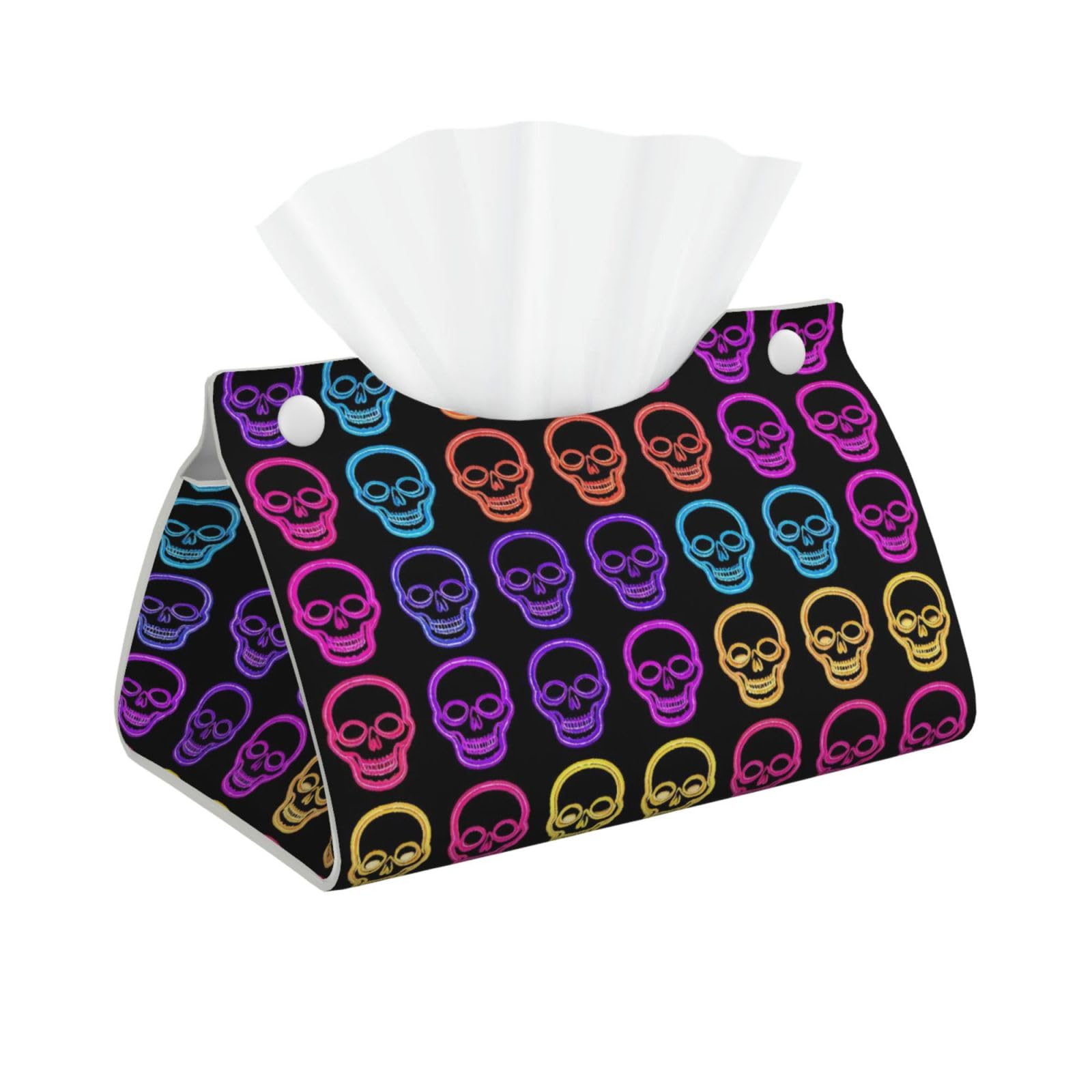 Neon Skulls Storage Long Tissue Box Cover Holder Home Decor Aesthetic 7.87'' x 5.12'' x 0.98''